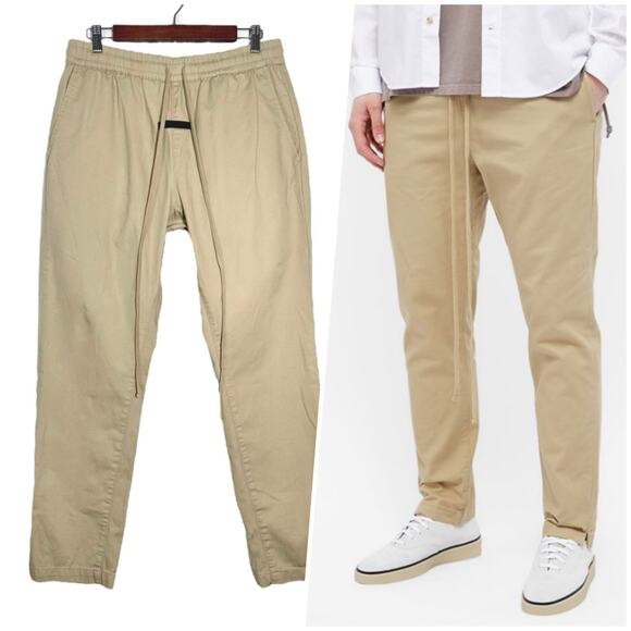 Essentials Fear of GodMenKhaki Cotton Twill Street Jogger PantsMedium